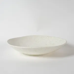Yayu Piring Putih Keramik, Piring Putih Keramik Bulat Datar Jepang Warna Hitam Matte Kustom Logo Terbaru