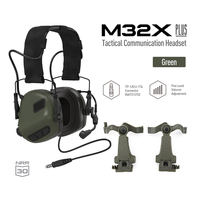 Casque tactique de communication numérique Milpro étanche avec coussinets en gel NRR 22dB M32X Plus pour une perception environnementale améliorée