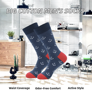 Calcetines de Algodón y Fibra de Bambú para Hombre, Talla Grande, Estilo Casual, con Puño Alto, Desodorantes, para Otoño, Exportación Europea y Americana - Product Image 2