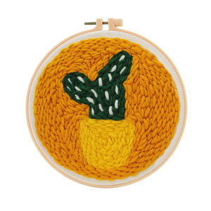 DIYサボテンパンチ針キット練習刺繍セット初心者向けポーク刺繍クロスステッチ装飾工場 - Product Image 1