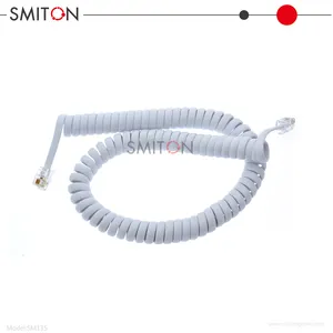 RJ9 4P4C Connector PVC Spiral Coiled Telephone Cable