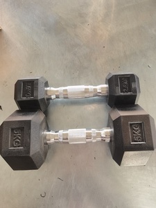 Set <span class=keywords><strong>Fitness</strong></span> da palestra manubri in gomma esagonale esagonale in acciaio rivestito in gomma con peso libero - Product Image 4