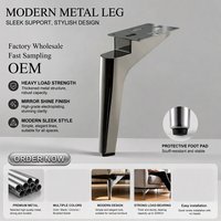 Pieds de meubles en métal chromé poli miroir, pieds de canapé robustes, pieds de meuble sur mesure, pieds coniques en acier pour meuble TV