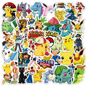 Anime Figure Pokemon Kawaii Pikachu Stickers Motorcycle Phone Car  Skateboard Laptop Decal Sticker Waterproof Classic Kid Toy