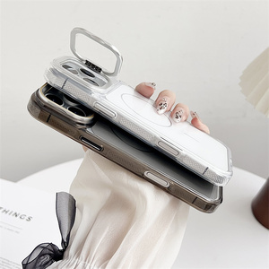 Mới phổ biến Acrylic TPU kim loại lai cứng Chân đế từ trường hợp đối với <span class=keywords><strong>iPhone</strong></span> 17 Pro Max Tempered Glass ống kính bảo vệ - Product Image 5