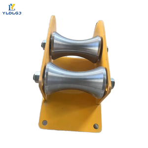 Guide-câble YILI à triple rouleau, cadre en acier <span class=keywords><strong>jaune</strong></span>, poulie concave empilée, entrée de câble, protection de conduit souterrain pour tirage - Product Image 3