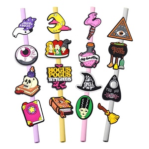 Commercio all'ingrosso 6-8mm resina stampo in silicone paglia topper charms <span class=keywords><strong>hocus</strong></span> <span class=keywords><strong>pocus</strong></span> per bicchiere con borchie - Product Image 1