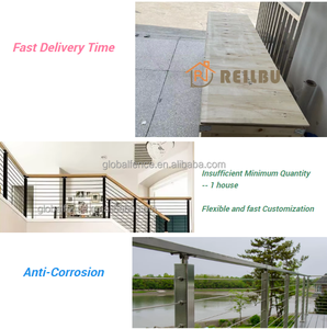 درابزين ودرابزين من الفولاذ المقاوم للصدأ قوي من Reilbu مع تركيب سهل الاستخدام للمناطق الخارجية - Product Image 5