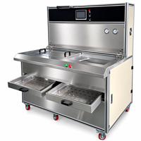 Machine de nettoyage de boîtiers Shell à haute pression avec rinçage par eau et soufflage d'air pulsé pour becs de lavabo, corps de mitigeurs et nettoyage des roulements