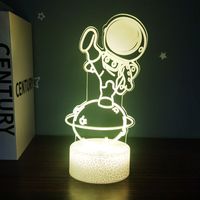 Veilleuse LED 3D personnalisée, astronaute qui bouge, sept couleurs changeantes avec contrôle tactile pour adolescents