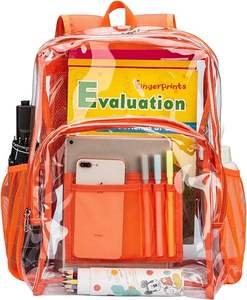 Customised Waterproof School <b>Backpack</b> With Zipper Closure Transparent PVC Cute Travel Shoulder Bag for Students Unisex - Product Image 1