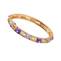 Bracelet en émail cloisonné électroplaqué rose pour femme, style coréen, délicat, vintage, accessoire de Zhejiang, idéal pour un anniversaire