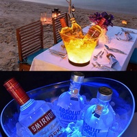 Seau à glace LED en plastique pour fête en plein air, bar à vin de nuit, 6L, lumière scintillante, seau à champagne