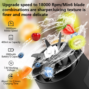 30s <strong>Quick</strong> Juicing Portable Blender Self Cleaning Ultra Lightweight USB Rechargeable Personal Juicer for Kitchen Car - Product Image 4