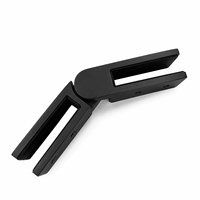 Pince de fixation en acier inoxydable finition satinée réglable pour cloisons en verre sans cadre