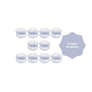 Ventose doppie trasparenti, 72 pezzi, mini, per vetri, finestre in plastica, specchi, senza foratura, fissaggio sicuro - Product Image 2