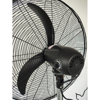 Ventilateur sur pied industriel à fort débit d'air, ventilateur électrique en métal avec rotation à 360° °   Commande par bouton pour utilisation en usine