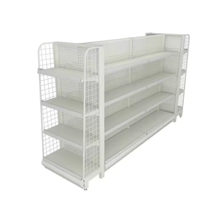Estantería personalizable de <span class=keywords><strong>4</strong></span> capas para góndola, estantes de exhibición de metal para supermercados, tiendas de comestibles, estantería minorista resistente - Product Image 3