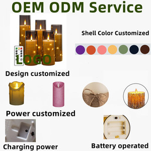 เทียน LED รูปทรงเสา 3 มิติ แบบใช้แบตเตอรี่ ให้แสงเปลวไฟกระพริบ พร้อมสายไฟประดับดาวในตัว <span class=keywords><strong>รีโมท</strong></span>คอนโทรล และตัวตั้งเวลา สำหรับตกแต่งบ้าน - Product Image 2