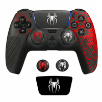 Étui de protection en gel de silicone pour manette avec 2 poignées de pouce et autocollants de jeu pour