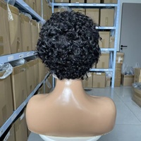 Perruque courte pixie avec dentelle frontale 13x4, densité de cheveux 180% 12A, dentelle 100% cheveux humains brésiliens, adaptée aux femmes noires