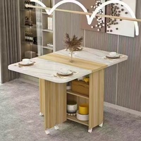 Table à manger pliante avec roulettes, extensible, gain de place, meubles de salle à manger pour petits espaces, cuisine, appartement, maison, minimaliste
