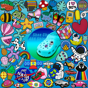 Breloques de chaussures en PVC personnalisées sur le thème des extraterrestres, tendance 2025, série Loisirs, accessoires de chaussures de transport, breloque fusée, vente en gros - Product Image 1