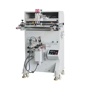 HS-300E Factory Supply Semi Automatische Cilindrische Screen Printer Ovale Ronde Plastic Beker Fles Zeefdruk Machine