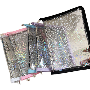 <span class=keywords><strong>Album</strong></span> à fermeture éclair en PVC A5, <span class=keywords><strong>vierge</strong></span>, petit, pour cartes, transparent, pailleté, écologique, journal pour collectionneurs d'étoiles, reliure à feuilles mobiles pour photos - Product Image 1