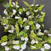 Centre de table floral vert populaire pour mariage, Hortensia vert artificiel, Anthurium blanc, Fleur d'allée de mariage pour la décoration d'événements