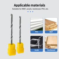 Özel freze uçları karbür tek flüt Spiral Up Cut End freze kesme aletleri CNC kesici için akrilik, PVC cnc bir flüt matkap ucu
