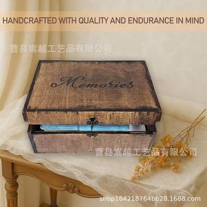 Retro Wooden <b>Memory</b> Box Rectangular Jewelry Storage Decorative Souvenir Box For Home Wedding <b>Gift</b> - Product Image 5