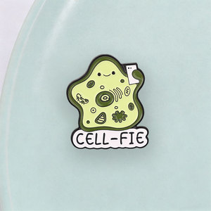 Pin de esmalte personalizado con diseño de célula, insignia metálica de biología, pin de solapa con juego de palabras científico, regalo de joyería para estudiantes y profesores - Product Image 1