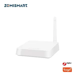 Zemismart Tuya Zigbee Hub with Antenna Smart Home Bridge Wired Gateway with Network Cable Smart Life App Control Zigbee Devices