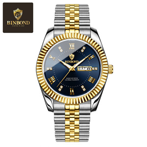 Binbond Men's Watch Analog Quartz 11mm Stainless Steel Band Waterproof Calendar Luminous Week Date Display - Product Image 5