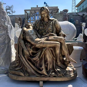 Escultura Religiosa de Tamaño Real Personalizada BLVE, Decoración de Iglesia, Estatua de Mármol de la Piedad de la Virgen Marí<span class=keywords><strong>a</strong></span> y Jesús, Luto por Cristo - Product Image 5