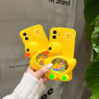 Creative Lovely 3d jaune canard console de jeu coque de téléphone pour iphone 15 14 13 pro max