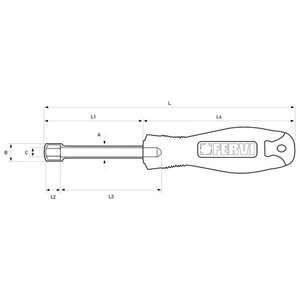 FERVI - CB01/06 Destornillador de tuercas con mango de plástico-EAN 8012667289904 TOMAS CON MANGO - Product Image 2