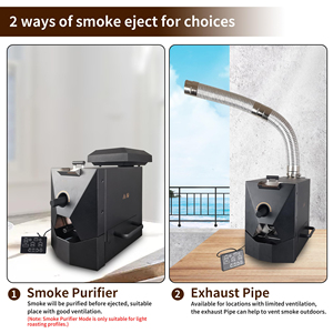 Machine à torréfier le café automatique de 500 g pour usage domestique avec filtre à fumée, les tuyaux de fumée et le collecteur de marcaille - Product Image 3