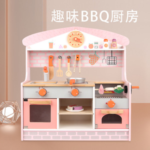 BBQ <span class=keywords><strong>en</strong></span> bois <span class=keywords><strong>cuisine</strong></span> et nourriture semblant jouer ensemble <span class=keywords><strong>3D</strong></span> pour enfants d'âge préscolaire MDF jouet éducatif pour cuisiner <span class=keywords><strong>Simulation</strong></span> boîte emballée - Product Image 2