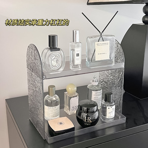 Acrylic Cosmetic Organizer Double Layer Desk <b>Storage</b> With <b>Drawers</b> Modern Style For Makeup And Perfume - Product Image 4