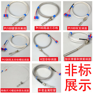 เครื่องตรวจจับอุณหภูมิแบบ end-Face WZPM-201ความต้านทาน (RTD) เซ็นเซอร์วัดอุณหภูมิ Pt100ที่มี PTFE ชุบเงิน - Product Image 2