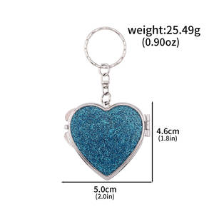 Venta caliente Mini espejo de maquillaje multifuncional llavero en forma de corazón brillo bolsa encanto para mujeres adornos de moda - Product Image 6