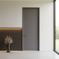 Porte composite moderne en aluminium et bois haute sécurité avec finition élégante résistante à l'humidité pour chambre/salon intérieur