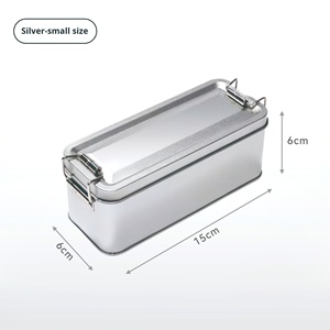 Trong kho Chất lượng cao rỗng Bạc tráng miệng sô cô la Snack <span class=keywords><strong>container</strong></span> thực phẩm hình chữ nhật khóa kim loại trà hộp thiếc với nắp - Product Image 4