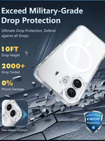 Étui magnétique pour iPhone 16 Pro, protection anti-chute de qualité militaire, coques fines transparentes, protection anti-jaunissement, protection de l'appareil photo, compatible avec la charge sans fil