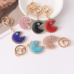 Porte-clés pendentif de sac pour couple <span class=keywords><strong>Pac</strong></span>-<span class=keywords><strong>Man</strong></span> en alliage de zinc incrusté de diamants, style <span class=keywords><strong>dessin</strong></span> <span class=keywords><strong>animé</strong></span>, mignon, euro-américain, cadeau, vente en gros - Product Image 3