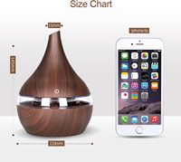 Humidificateur portable à ultrasons à brume froide, mini humidificateur, purificateur d'air domestique, diffuseur à motif personnalisable imitation bois pour hôtels