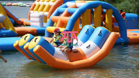 Bateau banane gonflable remorquable, plage de jouets d'amusement de bateau de banane de double corps