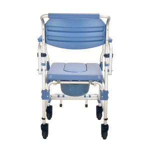 Silla de cuidado en el hogar con ruedas KDB697B03LY04 para ancianos y discapacitados con asiento de inodoro extraíble. - Product Image 4